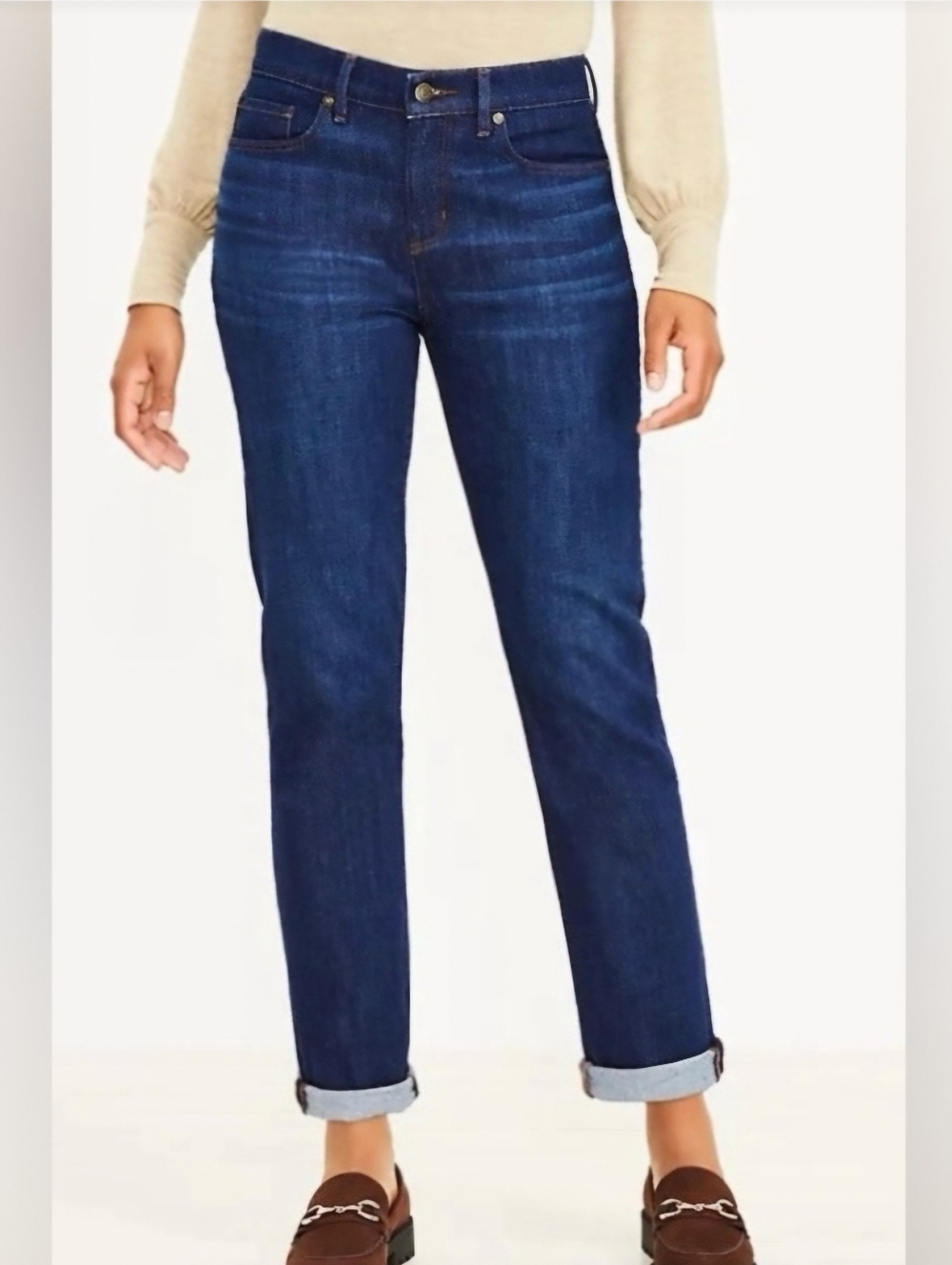 LOFT Made & Loved Women's The Super Soft Girlfriend Jeans Blue Denim Size 6/28.